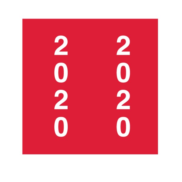 2020 Ames Year Bands 1-7/8" x 1-7/8" Red Reverse